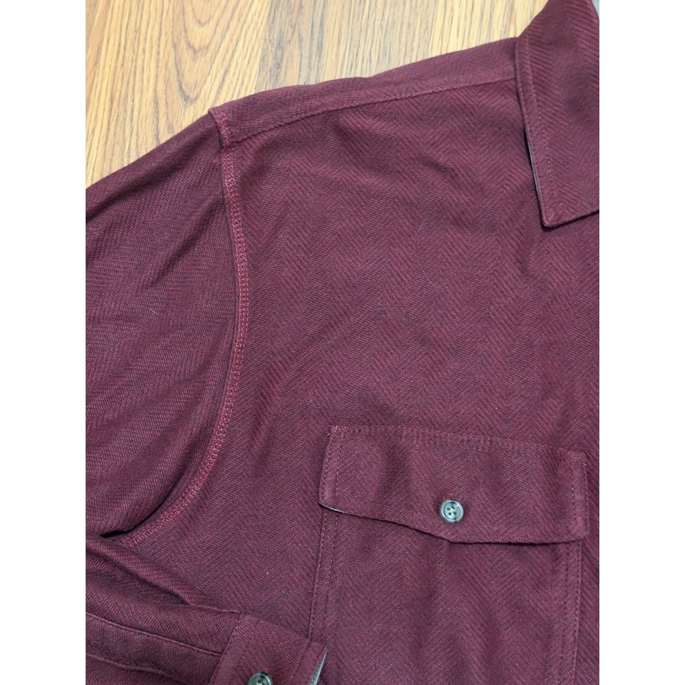 L.L.Bean Shirt Mens Large Chamois Cloth Workwear Button Front Red - Picture 9 of 11